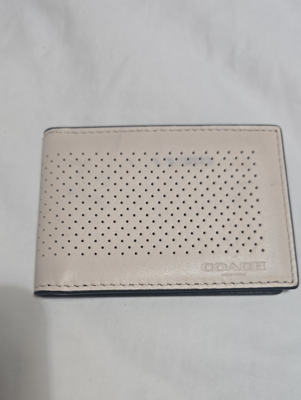 coach men ID cards walle leather Tan Pre-ownd